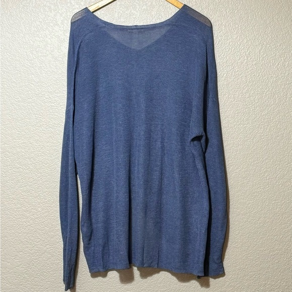 Eileen Fisher Lightweight V-neck Organic Linen Blend Sweater Tunic Size L - Picture 3 of 8